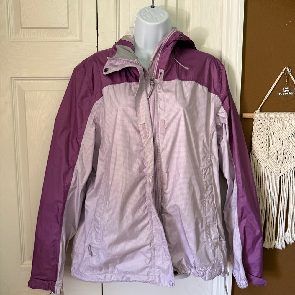 L.L. Bean Two-Tone Purple Rain Jacket / Size L